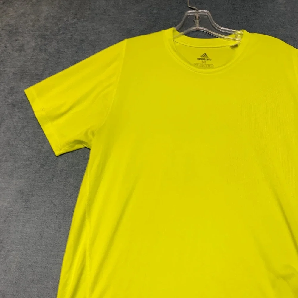 Adidas Freelift Primegreen T-Shirt Mens Medium Fluorescent Yellow Raglan Sleeve